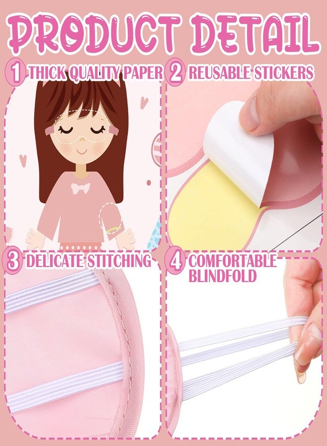 Mooliwe 26 Pcs Sleepover Slumber Party Games Pin The Blindfold on The Girl Pajamas Poster Stickers Games Decor for Sleepover Slumber Party Night Supplies - Image 3